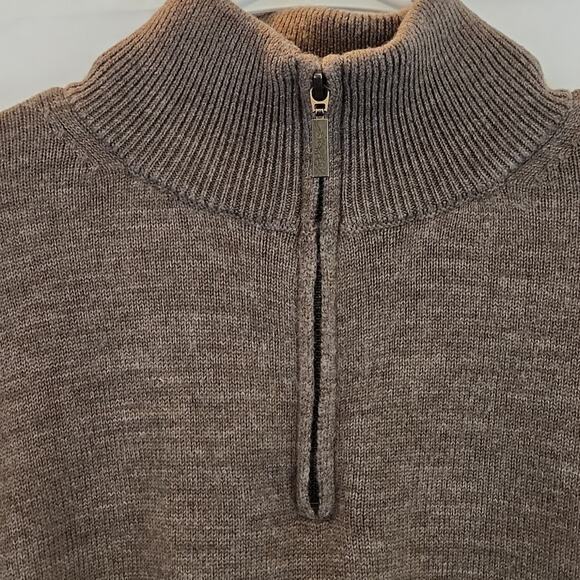 Jeremy Argyle NYC 100% Merino Wool Taupe 1/4 Zip Long Sleeve Sweater Size XXL - Picture 5 of 9